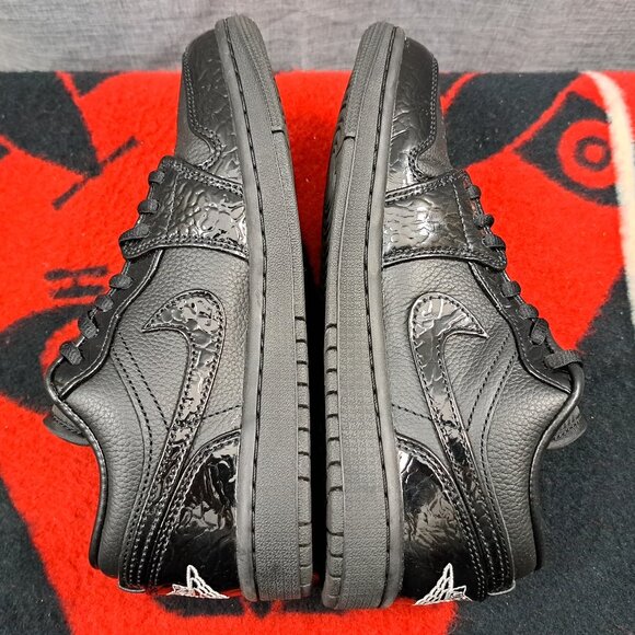 Size 7 Women Nike Women's Air Jordan 1 Low SE Black Croc HJ7743 010 - Picture 10 of 13